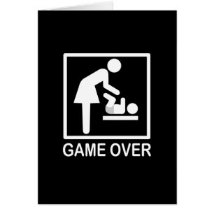 Game Over Mum Funny Black and White Pictogram