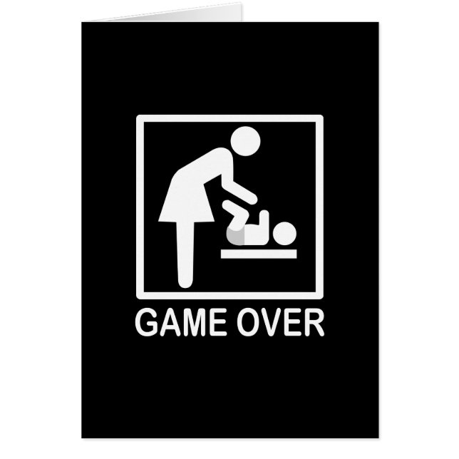 Game Over Mum Funny Black and White Pictogram (Front)