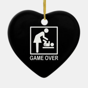 Game Over Mum Funny Signage Pictogram Ceramic Ornament