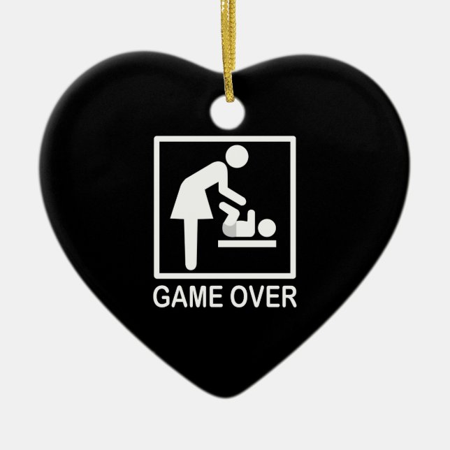 Game Over Mum Funny Signage Pictogram Ceramic Ornament (Front)