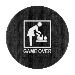 Game Over Mum Funny Signage Pictogram Cutting Board