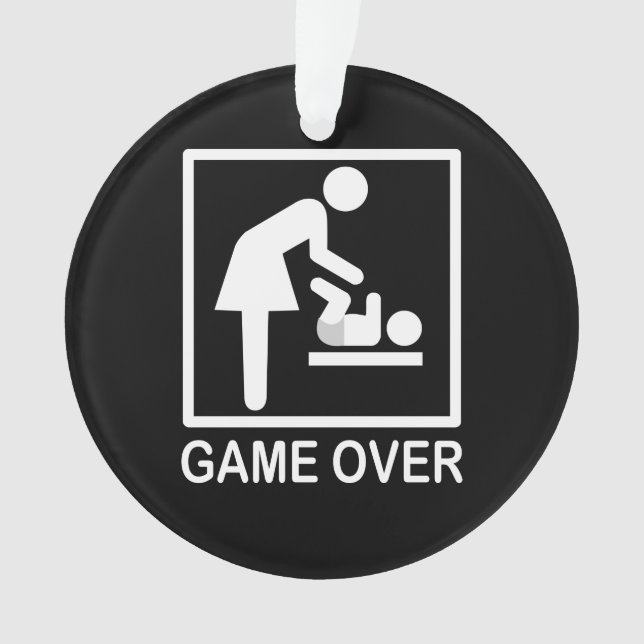 Game Over Mum Funny Signage Pictogram Ornament (Front)