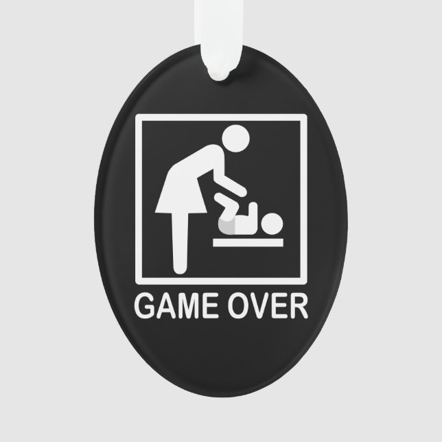 Game Over Mum Funny Signage Pictogram Ornament (Front)