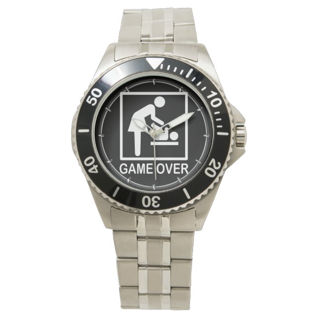Game Over Mum Funny Signage Pictogram Watch (Front)