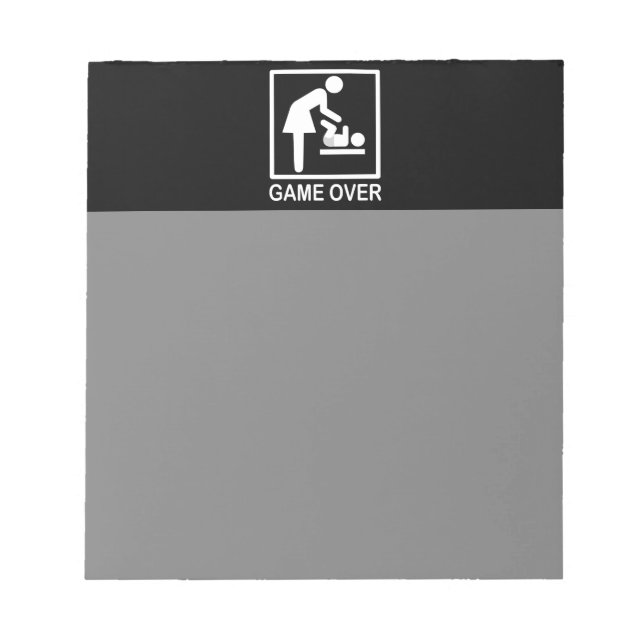 Game Over Mum Humourous Pictogram Notepad (Front)