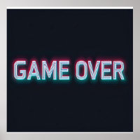 Game Over Neon Sign | Retro Glowing Arcade Design 