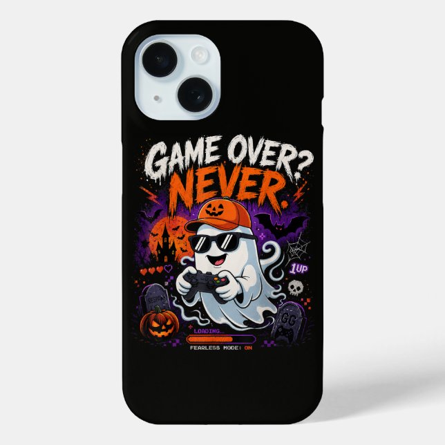 Game Over Never Funny Gamer Ghost Halloween Case-Mate iPhone Case (Back)