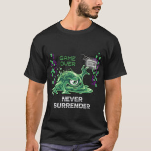 Game Over Never Surrender Retro Gaming T-Shirt F