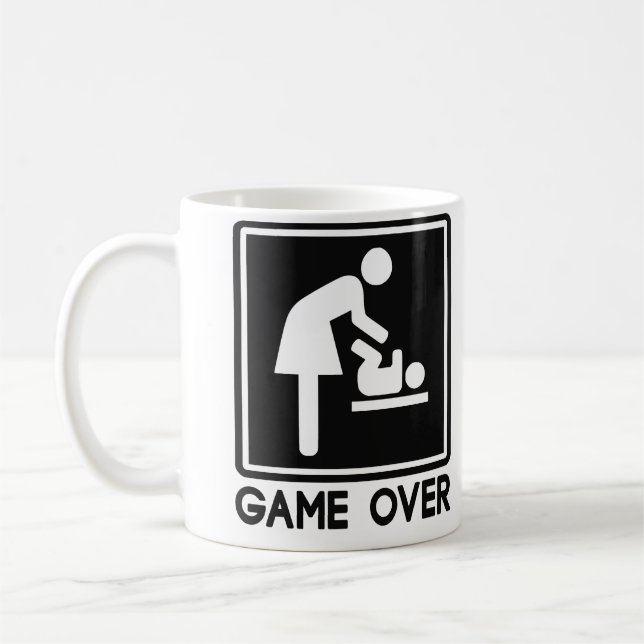 Game Over New Baby for Parent Mum Coffee Mug (Left)