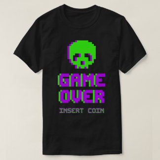 Game Over Pixel Art Skull T-Shirt