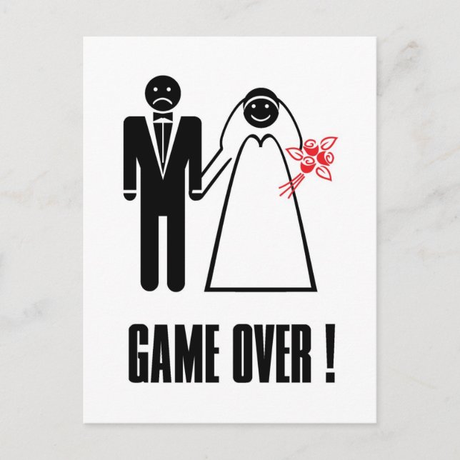 GAME OVER Postcard Thank you Invitation card (Front)