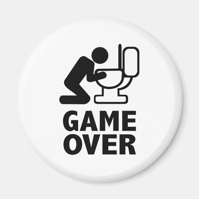 Game over puke toilet magnet (Front)
