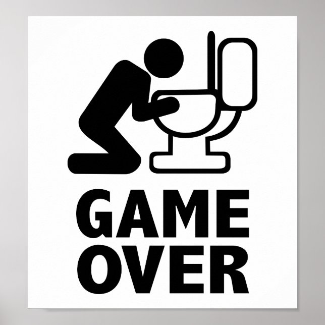 Game over puke toilet poster (Front)