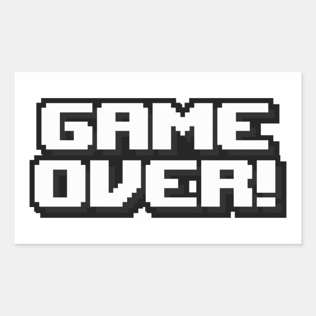 Game over rectangular sticker (Front)