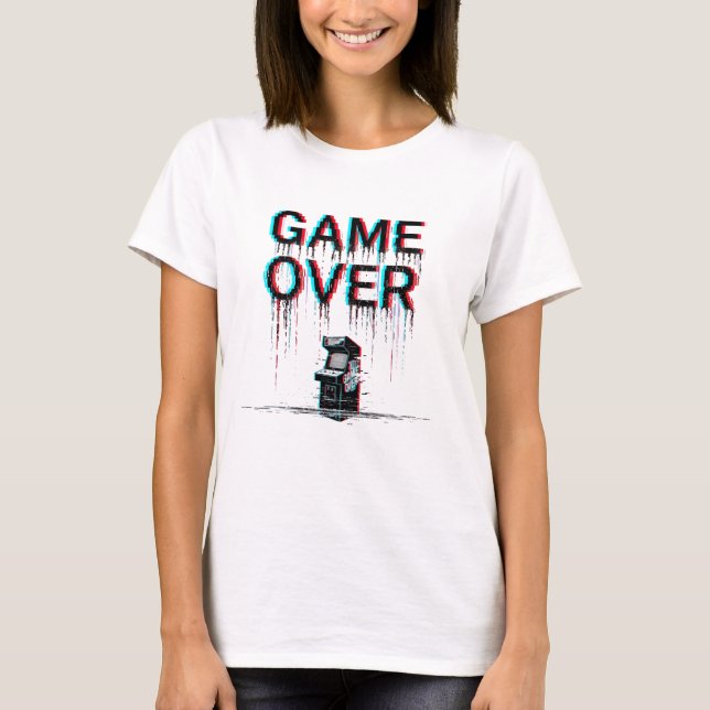 Game Over – Retro Pixel Art Arcade T-Shirt (Front)