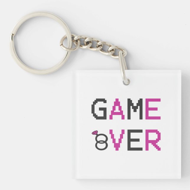 Game over ring wedding key ring (Front)