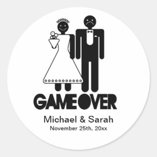 Game Over - Save the Date Stickers