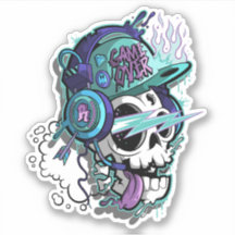 Game Over Skull Custom Cut