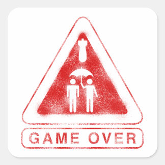 Game Over Square Sticker