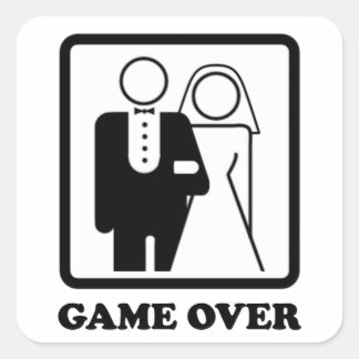 Game Over Square Sticker