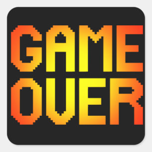 GAME OVER SQUARE STICKER