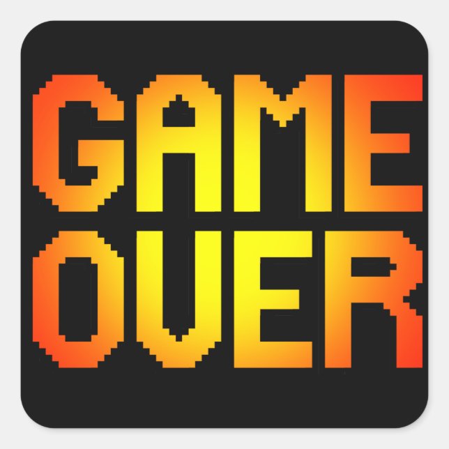 GAME OVER SQUARE STICKER (Front)