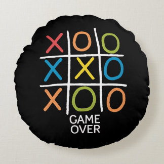Game Over Tic-Tac-Toe Round Cushion