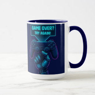 Game Over? Try Again! Futuristic Gamer Mug