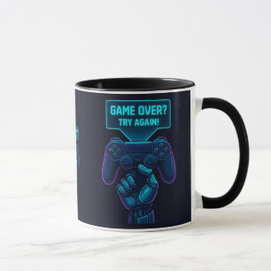 Game Over? Try Again! – Futuristic Gamer Mug