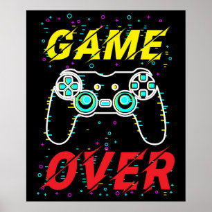 Game Over Video Game Controller Poster
