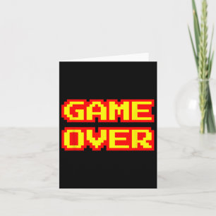 Game Over Vintage Retro Arcade Video Games Gaming Card