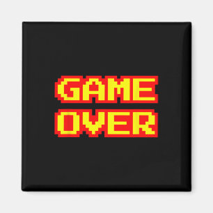 Game Over Vintage Retro Arcade Video Games Gaming Magnet