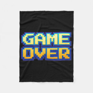 Game Over Vintage Retro Video Game Arcade 80s 90s Fleece Blanket