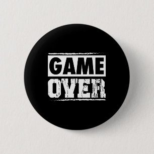 Game Over Vintage Retro Video Games Gaming Arcade 6 Cm Round Badge