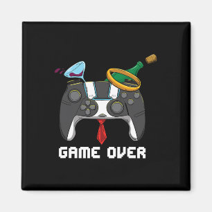 Game Over Wedding Bachelor Party Groom Valentines Magnet