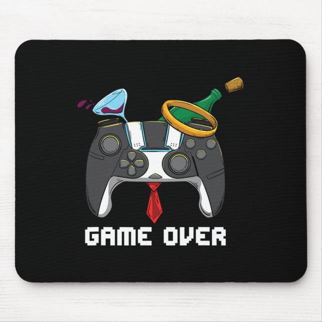 Game Over Wedding Bachelor Party Groom Valentines  Mouse Pad (Front)