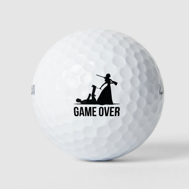 Game over - wedding golf balls (Front)