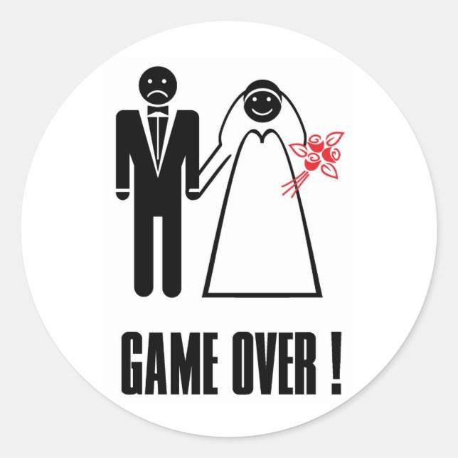 GAME OVER Wedding Sticker (Front)