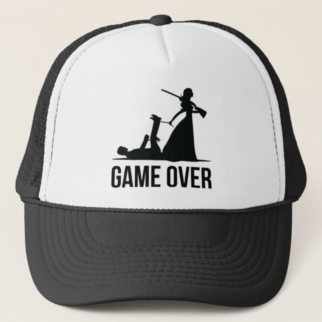 Game over - wedding trucker hat (Front)