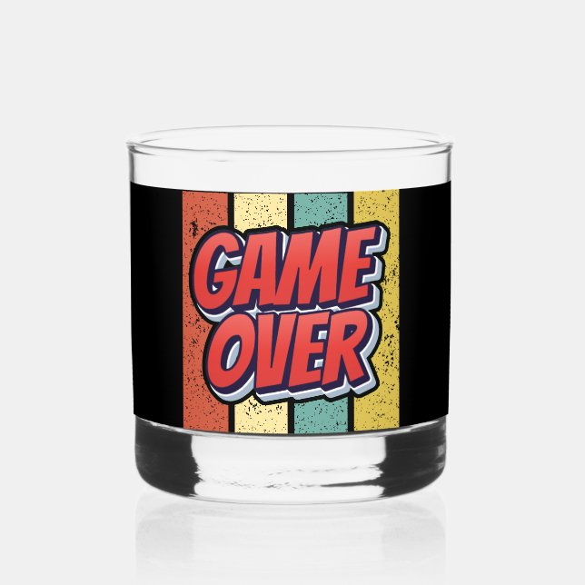 Game over. whiskey glass (Front)