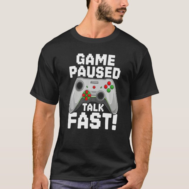 Game Paused Funny Saying Gamer Gaming Premium T-Shirt (Front)