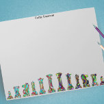 Game Players Rainbow Colour Chess Pieces Notes<br><div class="desc">Personalise and customise this super notepad with your name or any text. Featuring a set of rainbow glass with teal chess pieces,  complete with king queen knight bishop pawn rook for a unique modern design.</div>