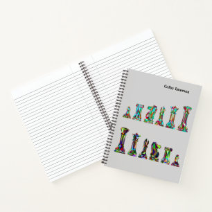 Game Players Rainbow Colour Chess Pieces on Grey Notebook