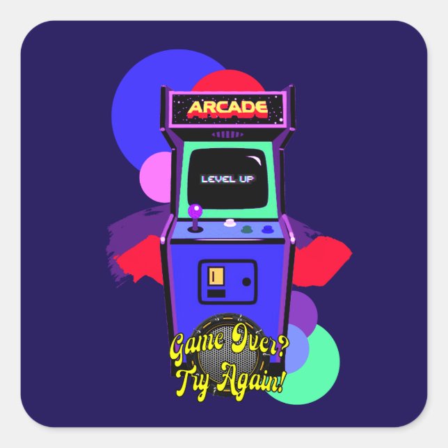 Game Print - Retro Arcade Game - Square Sticker (Front)