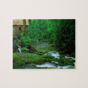 Game Puzzle-Lush Forest Creek Scene Jigsaw Puzzle