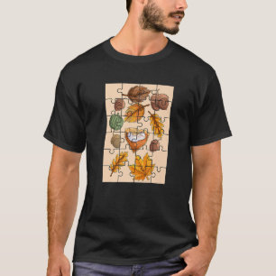Game Puzzle Piece Pie Pumpkin Fall Leaf Autumn Tha T-Shirt