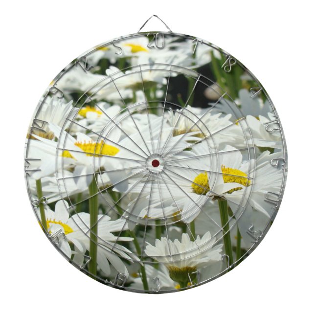 Game Room Dart Boards White Daisy Flowers (Front)