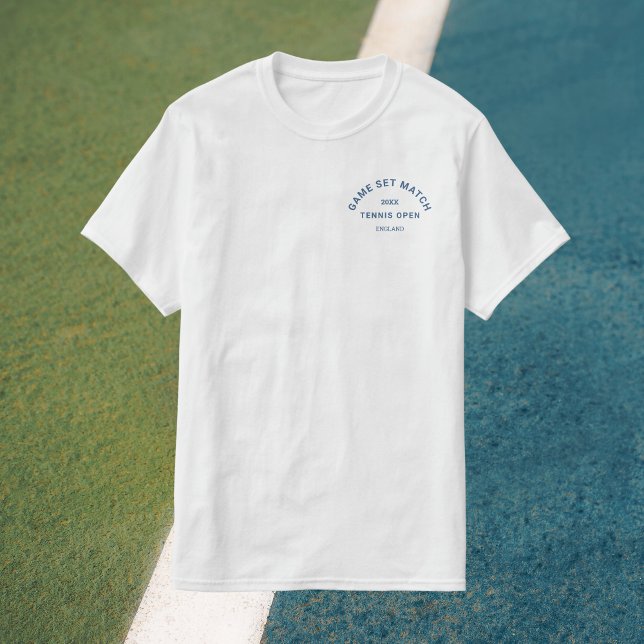 Game Set Match Blue Crest  Mens Tennis Whites T-Shirt (Creator Uploaded)