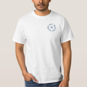 Game Set Match Blue Monogram Mens Tennis Whites T-Shirt
