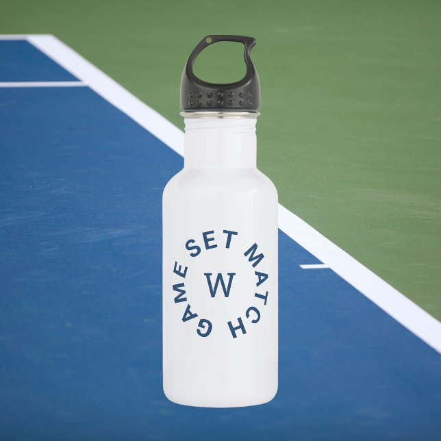 Game Set Match Blue Monogram Tennis 532 Ml Water Bottle (Creator Uploaded)